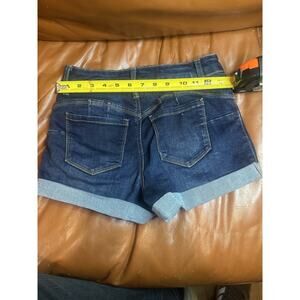 Wax Jean Y2K Dark Denim Cuffed Short Shorts Womens Small Mid Rise 2in Inseam